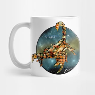 Scorpio Zodiac Sign created with beautiful flowers Mug